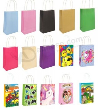 Papieren Feest Handvat Gift Bags Gedraaide Handvatten Verjaardag Traktatie Taart Huwelijksgeschenken