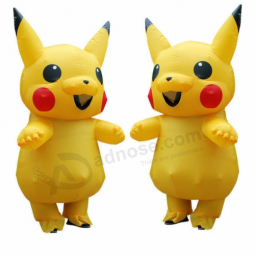 Cartoon Pikachu Adult Child Inflatable Jumpsuit Cosplay Halloween Birthday Party
