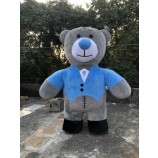 Halloween Gonflable Bleu Ours En Peluche Mascotte Costume Dessin Animé Adultes Cosplay Noël