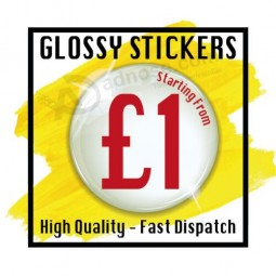 Douaneembleem bedrukte Gepersonaliseerde Ronde Stickersetiketten Glanzende portozaken