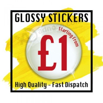 Douaneembleem bedrukte Gepersonaliseerde Ronde Stickersetiketten Glanzende portozaken