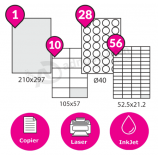 Adresetiketten Witte A4 Vellen Kleverig Zelfklevend voor Inkjet Laserprinter