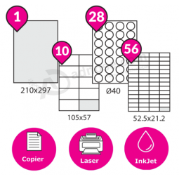 Adresetiketten Witte A4 Vellen Kleverig Zelfklevend voor Inkjet Laserprinter