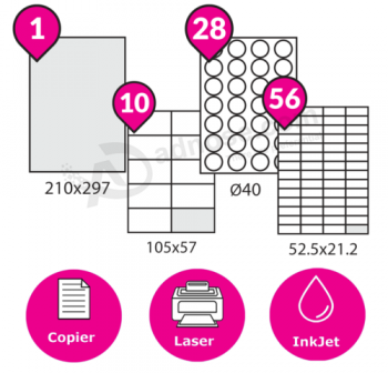 Adresetiketten Witte A4 Vellen Kleverig Zelfklevend voor Inkjet Laserprinter