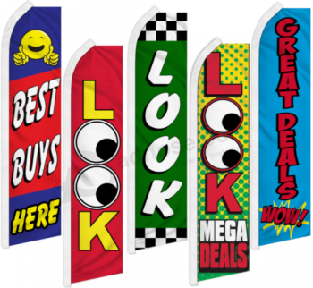 Guarda Pubblicità Flutter Feather Flag Swooper Banner Guarda qui Promo Banner