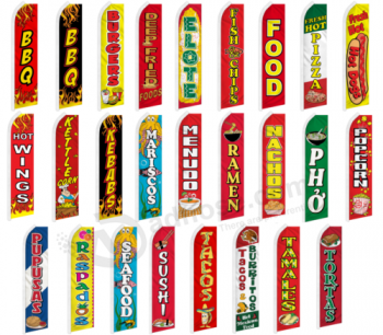 Comida Swooper Bandera Publicidad Bandera Pluma Bandera Pizza Palomitas de maíz Perritos calientes Barbacoa