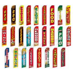 Nourriture Swooper Drapeau Publicité Drapeau Plume Drapeau Pizza Popcorn Hot-dogs BBQ