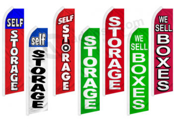 Self Storage Pubblicità Flutter Piuma Bandiera Swooper Banner Scatole vendute qui