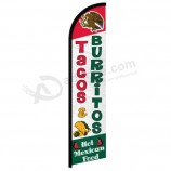 Tacos & Burritos Swooper senza vento Pubblicità Feather Flag Food Concessions