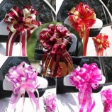 10Pcs Pull Bow Gift Wrapping Bows 8" Flower Pull Bows for Xmas Car Wedding Decor