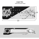 Tapis de souris gaming en caoutchouc antidérapant - Noir & Blanc Fleur de cerisier