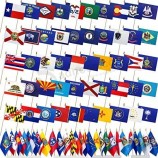 Флаги штатов США 50 на деревянной палочке Маленькие ручные мини-флаги для класса