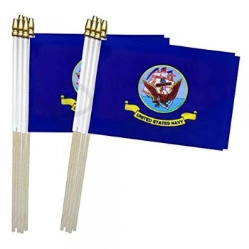 US Navy bâton drapeaux petit mini main tenu drapeaux militaires décorations, 5x8