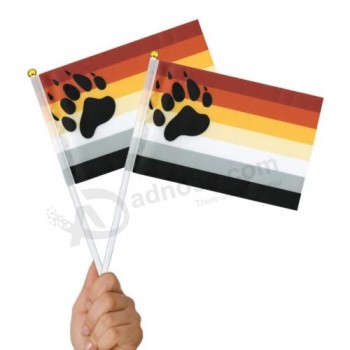2er-Pack Bär Pride Mini Flaggen - Schwule Bärenbruderschaft Hand gehalten Miniatur Flagge