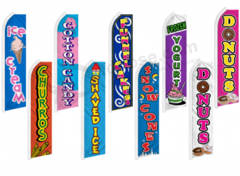 Dessert Pubblicità Piuma Bandiera Swooper Flutter Banner Gelato Ciambelle Froyo