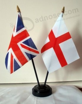 UNIOn JACK & ST GEORGE ENGLAND フレンドシップ テーブル フラッグ セット WITH フラッグ アンド ベース UK