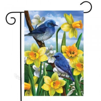 Bluebirds En Narcissen Lente Tuinvlag Bloemen 12.5