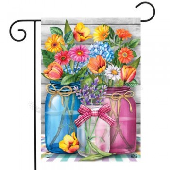 Printemps Floral Jars Rustique Jardin Drapeau 12,5 « x 18 » Bruyère Lane