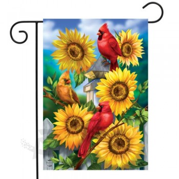 Cardinaux et tournesols Jardin d’été Drapeau Floral 12,5 « x 18 » Briarwood Lane