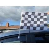 CAR DEALER SUPPLIES 40 pc Pack Car Window Clip On Flags Black & White Checkered