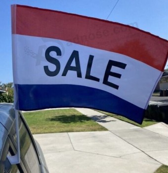 Concessionnaire de voitures fournitures 5 Pack vente r/w/b voiture fenêtre clip sur drapeau 17 « x12 »