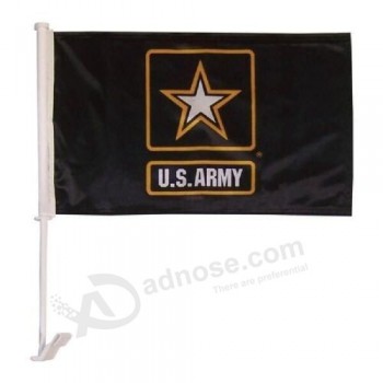 Armée étoile voiture fenêtre véhicule drapeau 12 « x 18 » tricoté avec bâton de montage