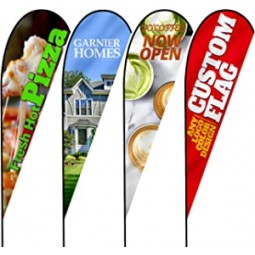 Custom Advertising Teardrop Flag 3.5 X 10 Ft Double Sided - Print Your Own Logo/Design/Words - Indoor & Outdoor Commercial Banners Flags