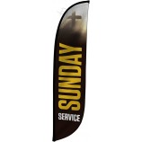 Vente en gros personnalisé de haute qualité Service du dimanche drapeau en plumes, 12 pieds
