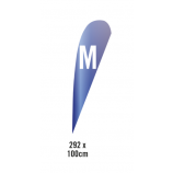 Bandiera media a goccia stampata su entrambi i lati 292 x 100 cm Design di base personalizzato gratuito
