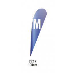 Dubbelzijdig Bedrukte Druppel Medium Vlag 292 x 100 cm Gratis Aangepast Basisontwerp