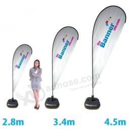 Tear Drop Flag Advertising Stampato Bandiera segno, include palo e base di acqua nera