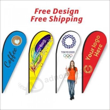 Cheapest Feather & Teardrop Flags £64 free poles bases Delivery artwork design