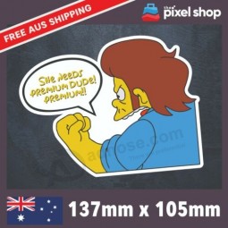 그녀는 프리미엄 Dude 스티커 뱀 Simpsons 창문 범퍼 재미있는 자동차 데칼 JDM이 필요합니다