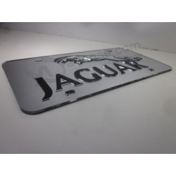 Jaguar Chrome Mirror License Plate Auto Tag