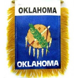 1 dozzina di Oklahoma Mini Striscioni 4x6in Oklahoma Car Mirror Hanging Flag