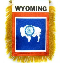 1 Dutzend Wyoming Mini Banner 4x6in Wyoming Auto Spiegel hängende Flagge