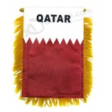 1 dozzina di mini striscioni del Qatar 4x6in Specchietto per auto del Qatar Bandiera appesa