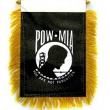 1 Dozen POW-MIA Mini Banners 4x6in Military Car Mirror Hanging Flag