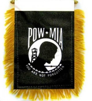 1 Dutzend POW-MIA Mini Banner 4x6Zoll Militär Auto Spiegel Hängeflagge