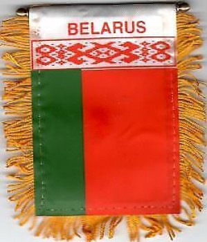 BANDIERA MINI BANNER BIELORUSSIA IDEALE PER AUTO E SPECCHIO DELLA FINESTRA DI CASA APPESO