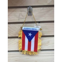 Lot von 12 Stück Puerto Rico Flagge Mini Banner CAR Fensterspiegel 4 