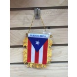 Lote de 12 piezas de bandera de Puerto Rico Mini Banner ESPEJO DE VENTANA DE COCHE 4 