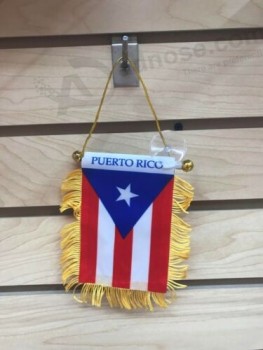 Lotto di 12 pz Porto Rico Bandiera Mini Banner AUTO FINESTRA SPECCHIO 4