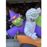 Gemmy 6 'Largo iluminado Airblown Inflable Hot Rod Frankenstein Bruja Momia