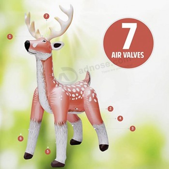 Inflatable Standing Reindeer - Special Edition Shiny Rose Gold Deer Toy - Indoor/Outdoor Blowup Decoration for Lawn