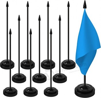 12 Pack Mini Flag Stands Table Flag Holders 63x22mm Black Desk Flag Holders with Sticks Small Desk Flag Bases Desk Flag Stands