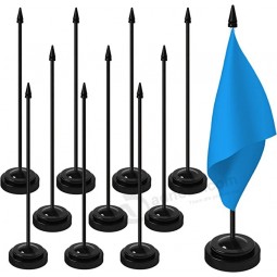 Pack de 12 Mini Soportes para Banderas de Mesa Soportes para Banderas de Escritorio 63x22mm Negros con Palos Bases de Banderas de Escritorio Pequeñas Soportes para Banderas de Escr