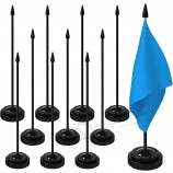Paquet de 12 Mini Porte-Drapeaux de Table Porte-Drapeaux de Bureau 63x22mm Noir Porte-Drapeaux avec Bâtons Petites Bases de Drapeau de Bureau Supports de Drapeau de Bureau