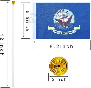 Confezione da 12 Bandiera da scrivania della Marina degli Stati Uniti degli Stati Uniti Piccola Mini Bandiere Da Tavolo Militari degli Stati Uniti con base in piedi, Decorazioni pe