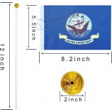 Paquet de 12 drapeau de bureau de la marine américaine petit mini drapeau de table militaire américain avec base de support, événements de festival de l’armée des États-Unis décora